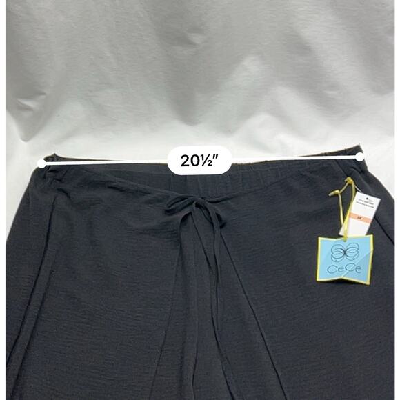 Cece Women's High-Waist Wide Leg Split Leg Pant Black Plus Size 2X Palazzo NWT - Picture 5 of 9